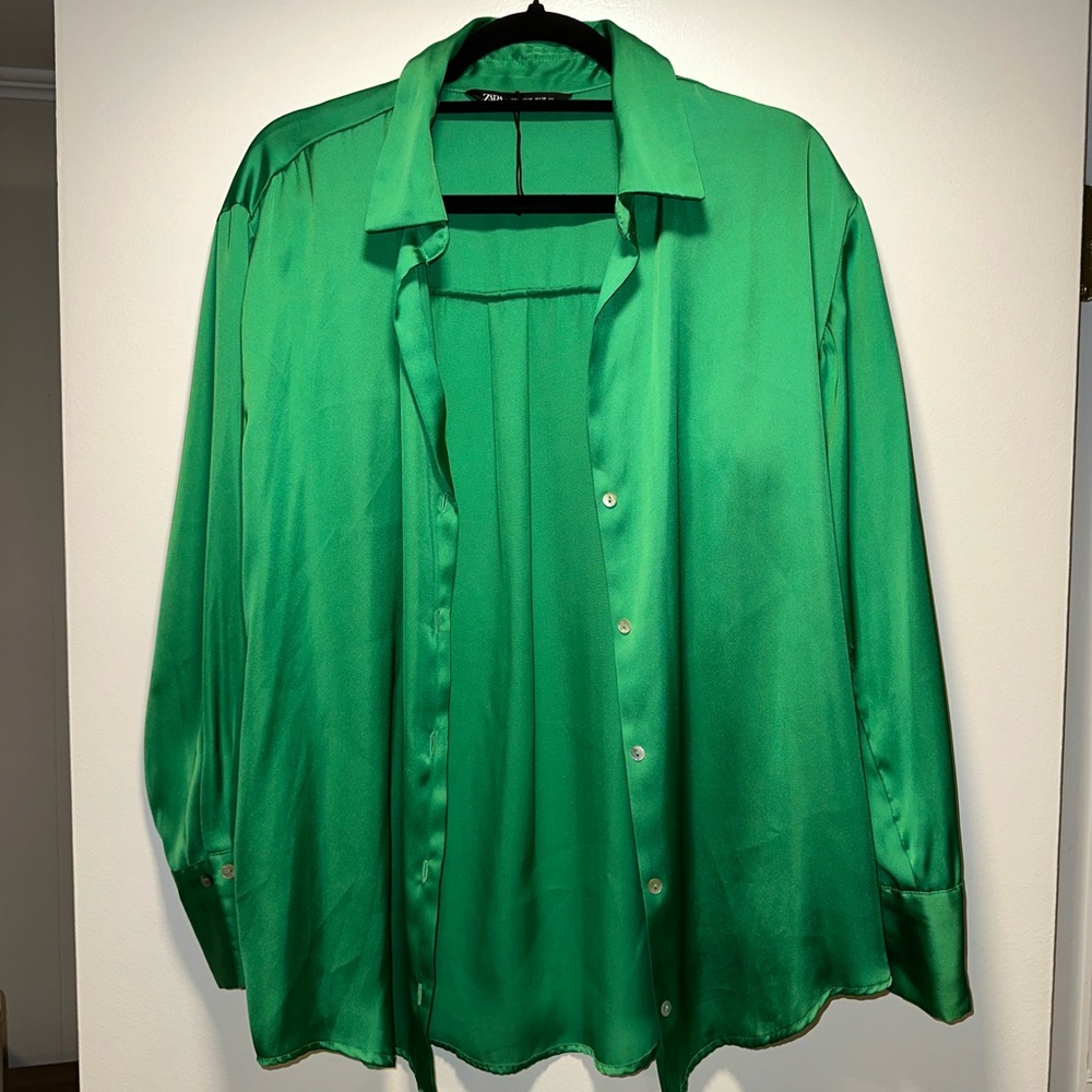 Zara satin button up